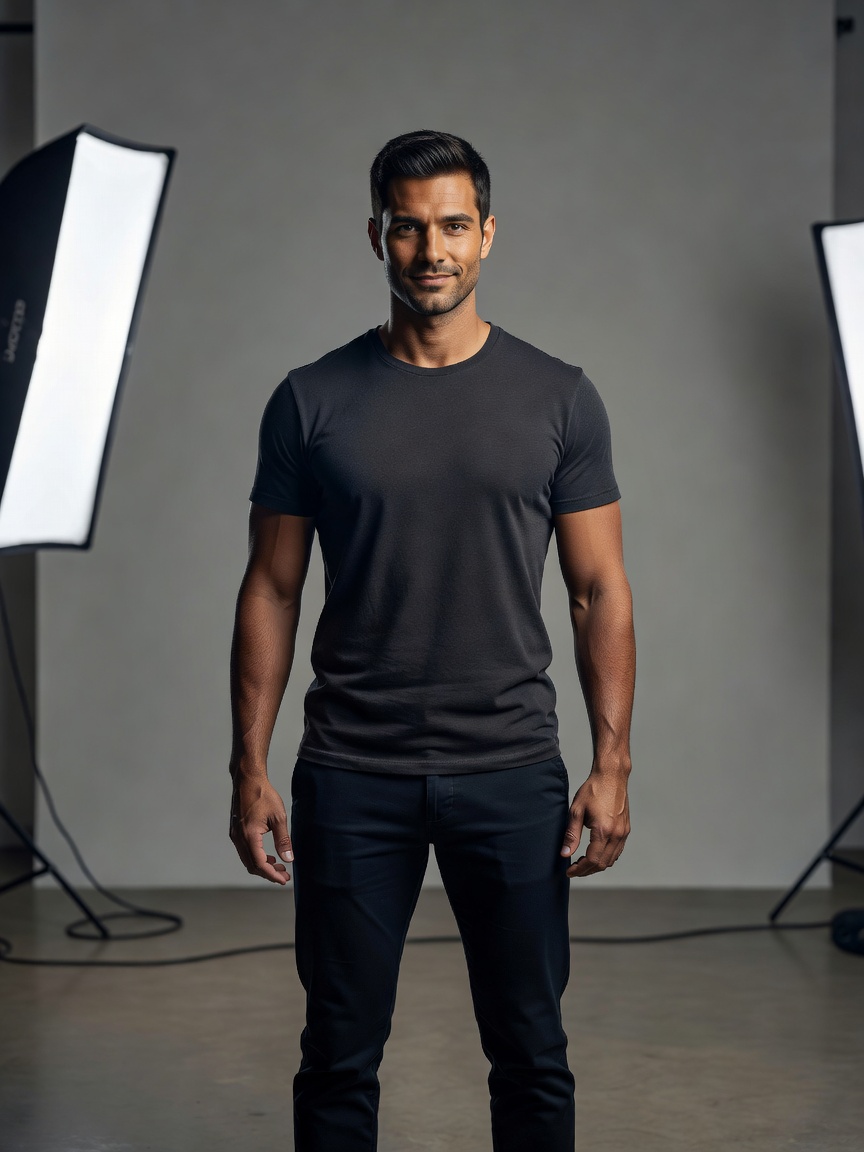 Instructor portrait of Alex Rivers wearing dark casual studio attire